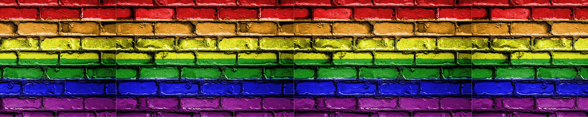 Rainbow Flag on painted on brick